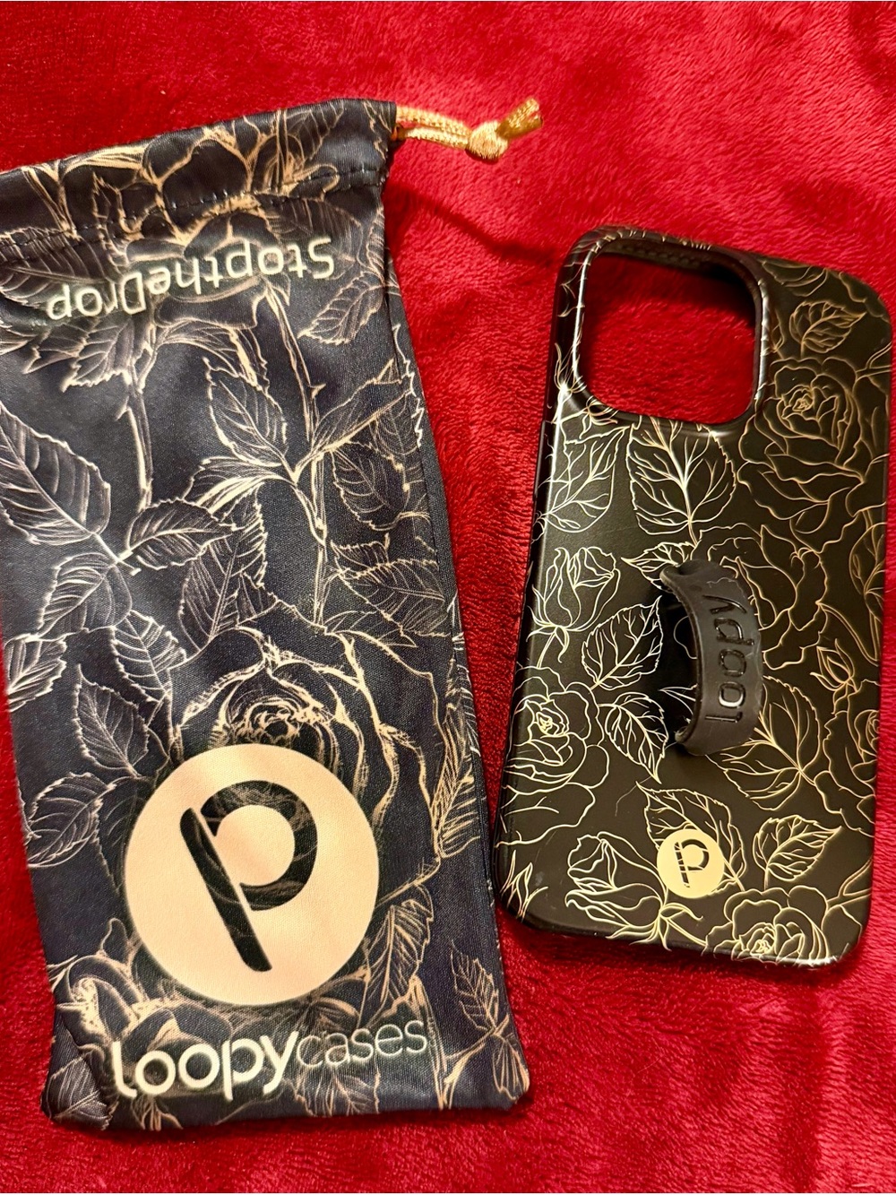Loopy Righty iPhone 13 Pro case (Black Enchanted Rose)